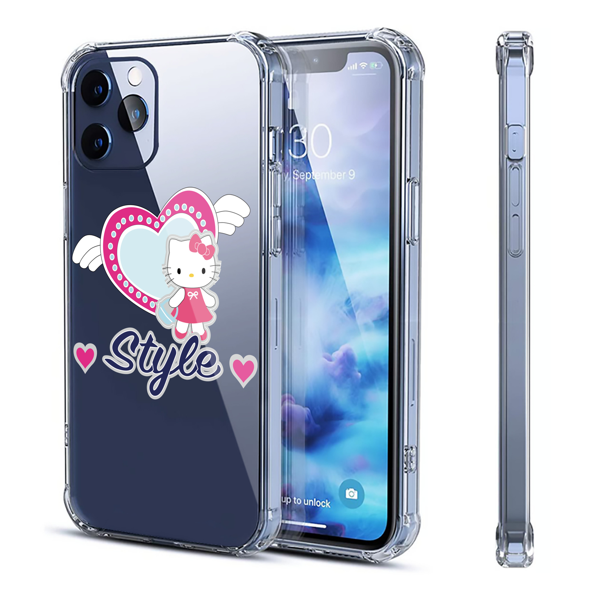 （画像用） Hello Kitty ハローキティ 【iPhone 12シリーズ対応】透明スマホケース（クリアソフトケース）